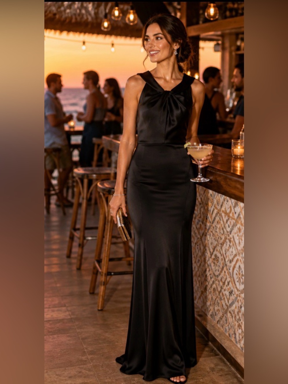 St. John Liquid Satin Black Gown | NEW | Luxe Formal Evening Dress